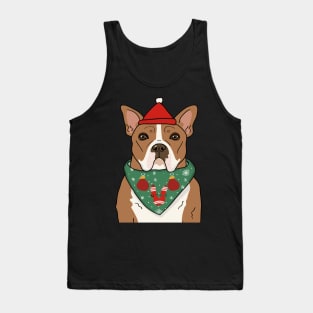 Christmas Dog  Hat Tank Top